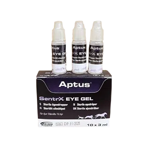 Aptus SentrX Eye Gel är 10 små flaskor om 3 ml ögongel. Finns i Vetbutiken.