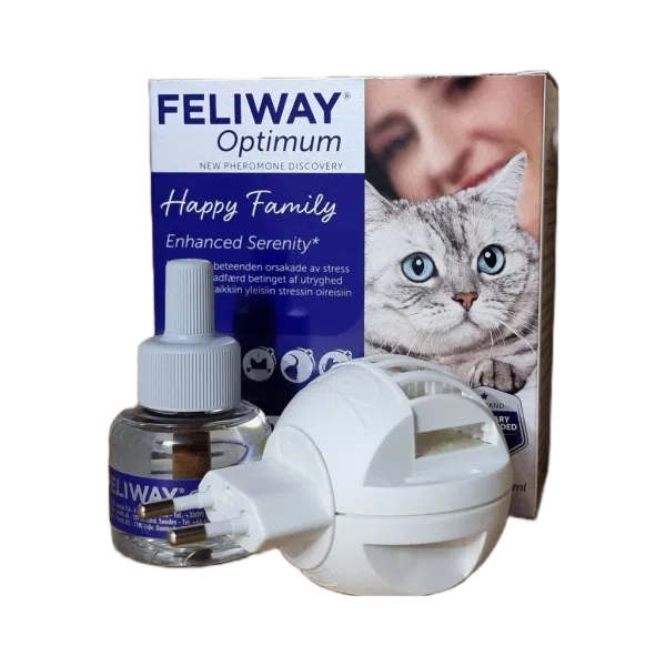 Feliway Optimum Doftavgivare, feromoner för en harmonisk katt. Finns att köpa i Vetbutiken.