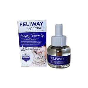 Feliway Optimum Refill, 48 ml, påfyllnadsförpackning till doftavgivaren. Finns på Vetbutiken.